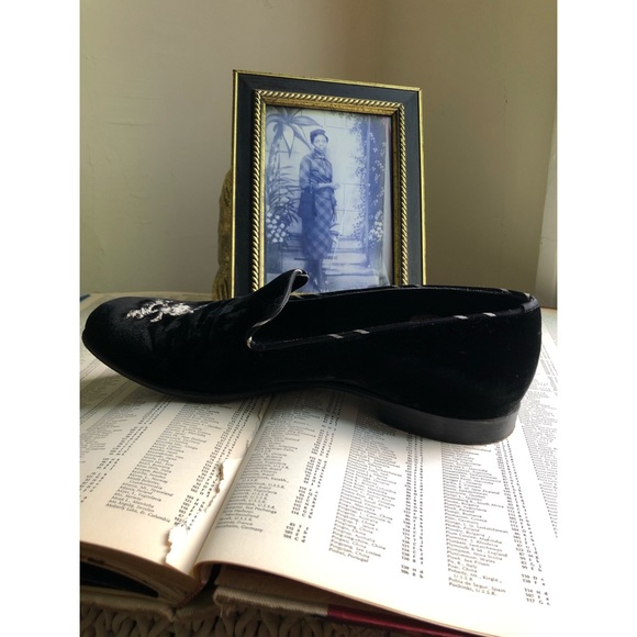 BLACK BAKER-LOGO VELVET SKELETON HEAD-SLIPPER - Picture 6 of 16